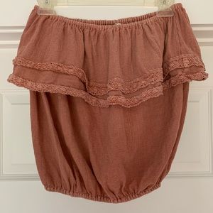 Billabong Strapless Top with Ruffles